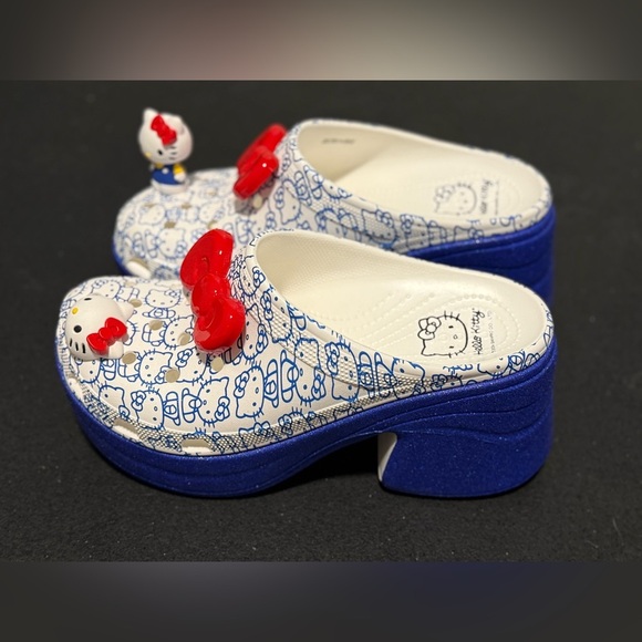 Hello Kitty Shoes - NWOT Crocs Hello Kitty 50th Anniversary Blue Glitter Siren Clogs